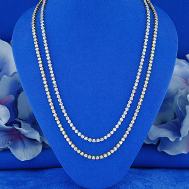 14k Solid Gold Natural Diamond Tennis Choker Necklace