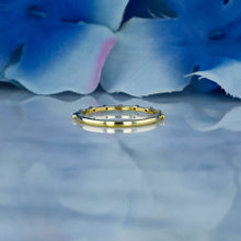 Load image into Gallery viewer, 14k Gold Genuine Diamond Thin Distance Promise Stack Ring Band w/ 9 High Quality Diamonds in White Yellow or Rose Gold for Women or Girls
