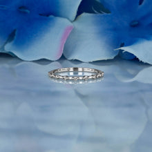 Load image into Gallery viewer, 14k Gold Genuine Diamond Thin Distance Promise Stack Ring Band w/ 9 High Quality Diamonds in White Yellow or Rose Gold for Women or Girls
