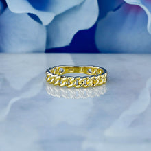 Load image into Gallery viewer, 14k Solid Gold Cuban Curb Link Stacking Band Ring
