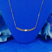 Load image into Gallery viewer, 14k Solid Gold Natural Baguette Diamond Cuban Link Necklace
