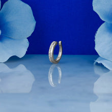 Load image into Gallery viewer, Single (Half Pair) 14k Solid Gold Natural Diamond  Baguette and Round Non-Pierce Ear Cuff
