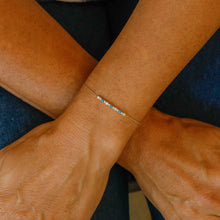 Load image into Gallery viewer, 18k Diamond and Turquoise Adjustable Chain Stack Bracelet for Women and Girls in Rose Yellow White Gold
