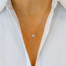Load image into Gallery viewer, 18k Solid Gold Genuine Natural Marquise Diamond Flower Petal Layering Necklace w/ Adjustable Drawstring Chain
