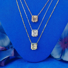 Load image into Gallery viewer, 14k Solid Gold Natural Diamond Baguette with Enamel Rectangle Adjustable Choker Necklace
