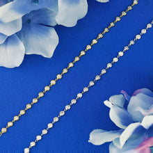 Load image into Gallery viewer, 18k Solid Gold Natural Diamond Bezel Set By The Yard Bracelet for Women White Yellow Rose Gold
