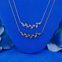 Load image into Gallery viewer, 18k Solid Gold Genuine Natural Marquise Diamond Leaves on Branch Necklace
