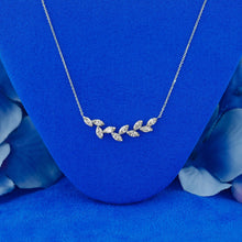 Load image into Gallery viewer, 18k Solid Gold Genuine Natural Marquise Diamond Leaves on Branch Necklace

