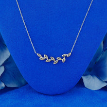 Load image into Gallery viewer, 18k Solid Gold Genuine Natural Marquise Diamond Leaves on Branch Necklace

