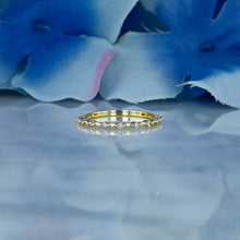 Load image into Gallery viewer, 14k Gold Genuine Diamond Thin Distance Promise Stack Ring Band w/ 9 High Quality Diamonds in White Yellow or Rose Gold for Women or Girls
