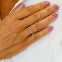 Load image into Gallery viewer, 14k Gold Genuine Diamond Thin Distance Promise Stack Ring Band w/ 9 High Quality Diamonds in White Yellow or Rose Gold for Women or Girls
