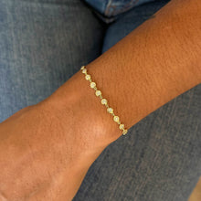 Load image into Gallery viewer, 18k Solid Gold Natural Diamond Bezel Set By The Yard Bracelet for Women White Yellow Rose Gold
