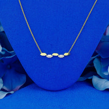 Load image into Gallery viewer, 14k Solid Gold Natural Baguette Diamond Zig Zag Hexagon Adjustable Necklace for Women or Girls
