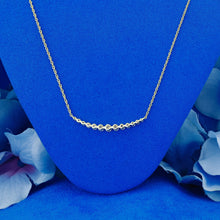 Load image into Gallery viewer, 14k Solid Gold Natural Diamond Graduated Curved Crescent Adjustable Necklace
