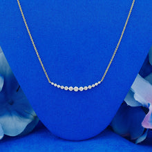 Load image into Gallery viewer, 14k Solid Gold Natural Diamond Graduated Curved Crescent Adjustable Necklace
