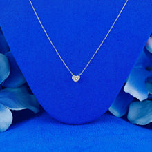 Load image into Gallery viewer, 18K Solid Gold .20ct Natural Diamond Heart Shaped Solitaire Bezel Set Necklace w/ Adjustable Drawstring Chain
