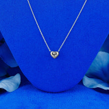Load image into Gallery viewer, 18K Solid Gold .50ct Natural Diamond Heart Shaped Solitaire Bezel Set Necklace w/ Adjustable Drawstring Chain
