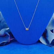 Load image into Gallery viewer, 18k Solid Gold .18ct Natural Diamond Emerald Cut Solitaire Bezel Set Necklace
