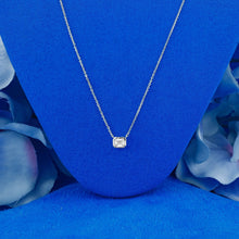 Load image into Gallery viewer, 18k Solid Gold .24ct Natural Diamond Emerald Cut Solitaire Bezel Set Necklace
