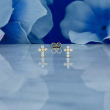 Load image into Gallery viewer, Single (Half Pair) 18k Solid Gold Genuine Natural Small Diamond Cross Stud Earring
