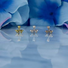 Load image into Gallery viewer, Single (Half Pair) 18k Solid Gold Genuine Natural Diamond  Heart and Pear Shape Stud Earring
