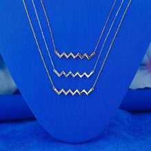 Load image into Gallery viewer, 14k Yellow Gold Genuine Diamond Zig Zag Necklace for Women with High Quality Diamonds
