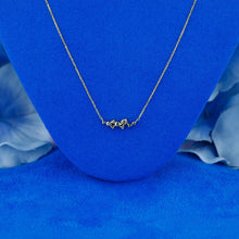 Load image into Gallery viewer, 14k Solid Gold Natural Diamond Cluster Spray Small Dainty Necklace with Adjustable Drawstring Chain
