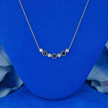 Load image into Gallery viewer, 14k Solid Gold Natural Diamond with Bezel Set Sapphire or Ruby Necklace with Adjustable Chain
