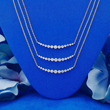 Load image into Gallery viewer, 14k Solid Gold Natural Diamond Graduated Curved Crescent Adjustable Necklace
