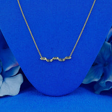 Load image into Gallery viewer, 14k Solid Gold Natural Baguette Diamond Zig Zag Hexagon Adjustable Necklace for Women or Girls
