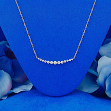 Load image into Gallery viewer, 14k Solid Gold Natural Diamond Graduated Curved Crescent Adjustable Necklace
