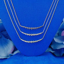 Load image into Gallery viewer, 14k Solid Gold Natural Diamond Graduated Curved Crescent Adjustable Necklace
