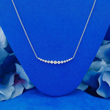 Load image into Gallery viewer, 14k Solid Gold Natural Diamond Graduated Curved Crescent Adjustable Necklace
