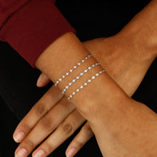 Load image into Gallery viewer, 18k Solid Gold Natural Diamond Bezel Set By The Yard Bracelet for Women White Yellow Rose Gold
