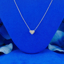 Load image into Gallery viewer, 18K Solid Gold .50ct Natural Diamond Heart Shaped Solitaire Bezel Set Necklace w/ Adjustable Drawstring Chain
