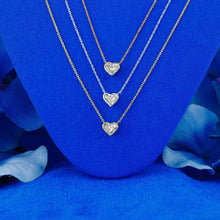 Load image into Gallery viewer, 18K Solid Gold .50ct Natural Diamond Heart Shaped Solitaire Bezel Set Necklace w/ Adjustable Drawstring Chain
