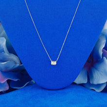 Load image into Gallery viewer, 18k Solid Gold .18ct Natural Diamond Emerald Cut Solitaire Bezel Set Necklace
