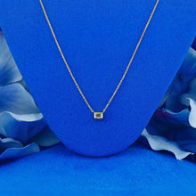 Load image into Gallery viewer, 18k Solid Gold .24ct Natural Diamond Emerald Cut Solitaire Bezel Set Necklace
