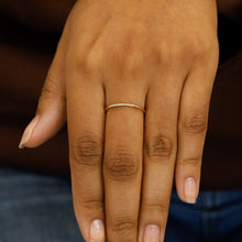 Load image into Gallery viewer, 14k Solid Gold Natural Diamond Ultra Thin 1.1mm Minimalist Stackable Ring
