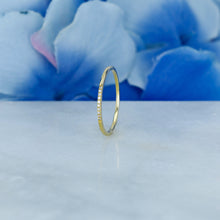 Load image into Gallery viewer, 14k Solid Gold Natural Diamond Ultra Thin 1.1mm Minimalist Stackable Ring
