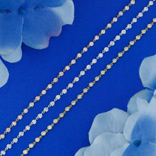 Load image into Gallery viewer, 18k Solid Gold Natural Diamond Bezel Set By The Yard Bracelet for Women White Yellow Rose Gold
