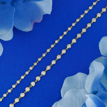 Load image into Gallery viewer, 18k Solid Gold Natural Diamond Bezel Set By The Yard Bracelet for Women White Yellow Rose Gold
