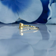 Load image into Gallery viewer, 14k Solid Gold Natural Diamond Open Bar Minimalist Ring
