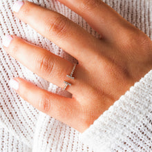 Load image into Gallery viewer, 14k Solid Gold Natural Diamond Open Bar Minimalist Ring
