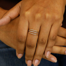 Load image into Gallery viewer, 14k Solid Gold Natural Diamond Ultra Thin 1.1mm Minimalist Stackable Ring
