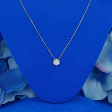 Load image into Gallery viewer, 14k Solid Gold Natural Diamond Flower Cluster with Adjustable Drawstring Chain
