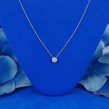 Load image into Gallery viewer, 14k Solid Gold Natural Diamond Flower Cluster with Adjustable Drawstring Chain
