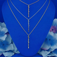 Load image into Gallery viewer, 14k Solid Gold Genuine Natural Diamond Round Baguette Diamond Dainty Minimalist Lariat Drop Necklace for Women with High Quality Diamonds
