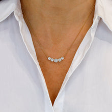 Load image into Gallery viewer, 14k Solid Gold Genuine Natural Diamond Cluster Cushion Cut Illusion Necklace for Women
