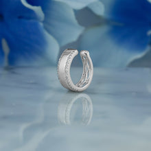 Load image into Gallery viewer, Single (Half Pair) 14k Solid Gold Natural Diamond Bordered Non-Pierce Ear Cuff
